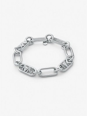 Dámské Náramek Michael Kors Precious Metal-plated Brass Chain Link Stříbrné | 160254-XBJ