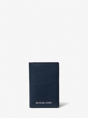 Pánské Peněženky Michael Kors Hudson Læder Bi-fold Card Case Tmavě Blankyt | 103962-SRG