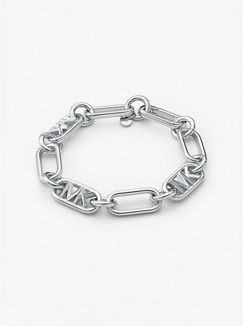 Dámské Náramek Michael Kors Precious Metal-plated Brass Chain Link Stříbrné | 160254-XBJ